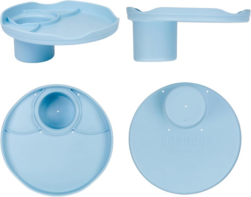ROBOCUP Plate Accessory, in All 12 Colors, Conveniently Holds Your Food, Snacks, Drinks | Multi-Use Hands Free Project Work Station, Ruggedized Portable Design, Diameter of 8.5"/21.6 CM (Light Blue) - Image 1